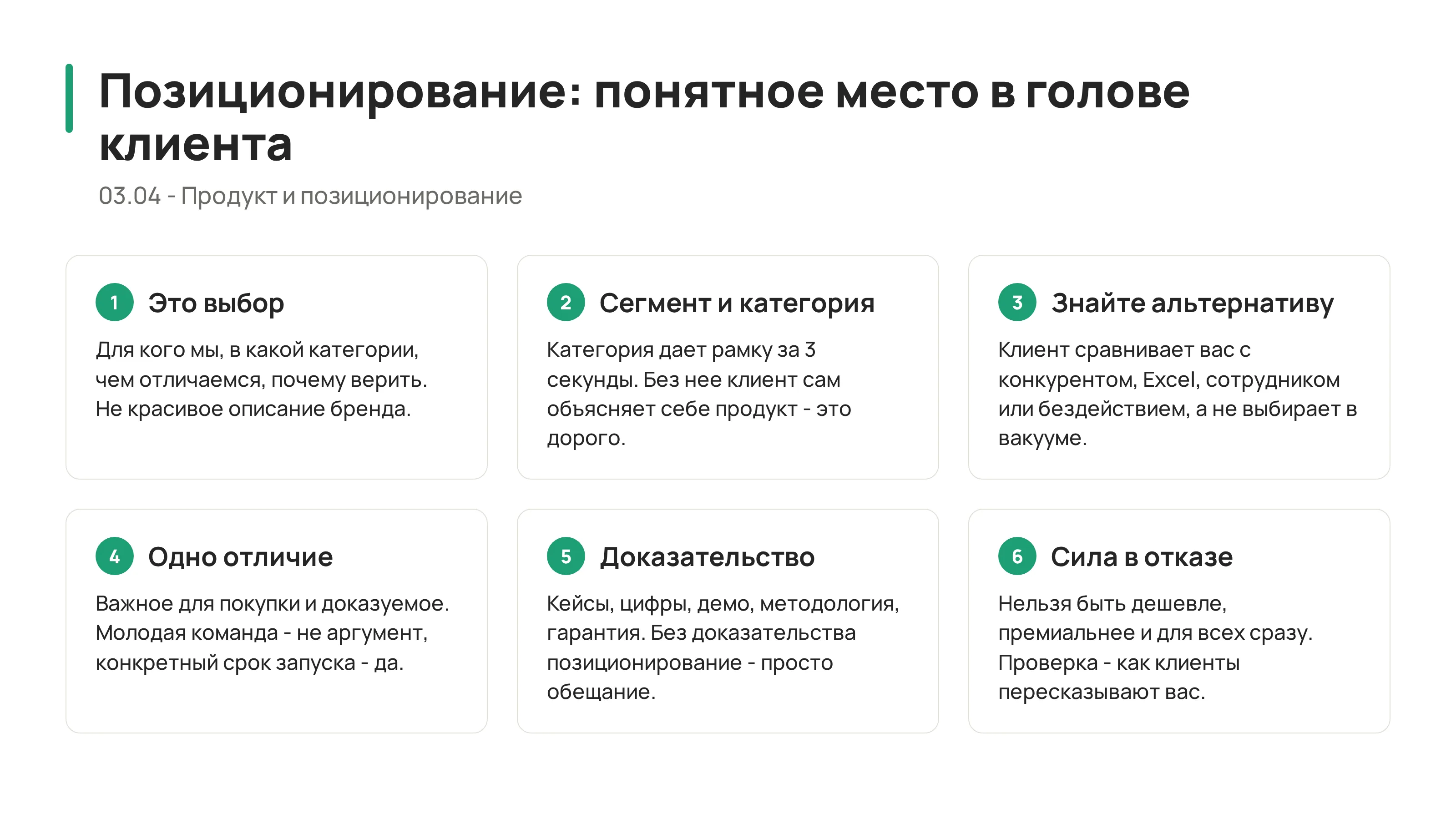 Стратегии позиционирования: как занять понятное место в голове клиента