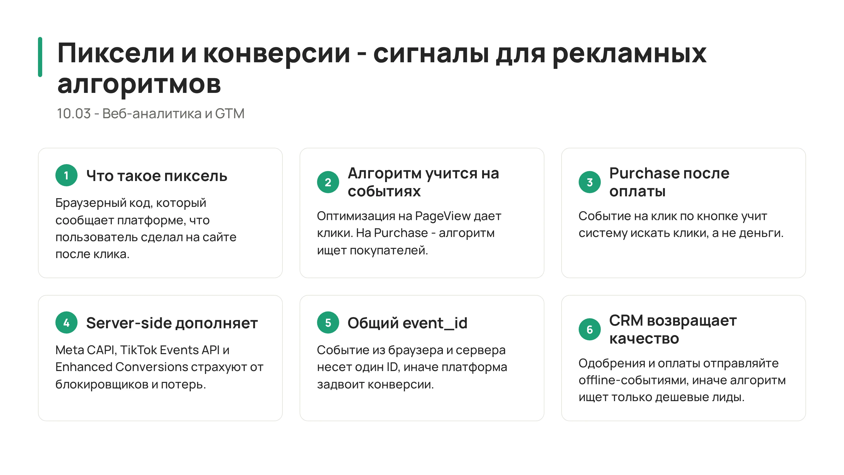 10.03 - Пиксели и конверсии: сигналы для рекламных алгоритмов