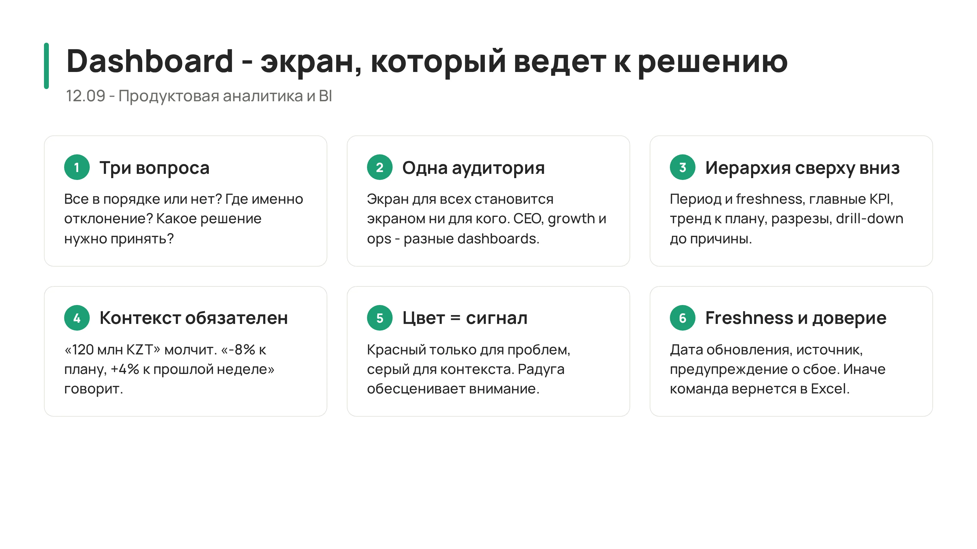 12.09 - Искусство построения дашбордов: экран, который ведет к решению